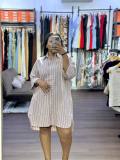 SC Stripe Loose Long Sleeve Shirt GCNE-73691