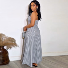 SC Sleeveless Stripe Tube Top Maxi Dress GANY-LB2880