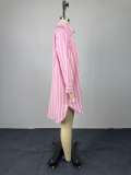 SC Stripe Loose Long Sleeve Shirt GCNE-73691