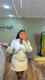 SC Solid Color Blazer+Mini Dress 2 Piece Set GCNE-73673