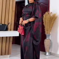 SC Bat Sleeve O Neck Print Maxi Dress GKEN-ADR060406