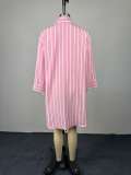 SC Stripe Loose Long Sleeve Shirt GCNE-73691