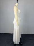 SC Sleeveless Pleated Slim Maxi Dress GCNE-73599