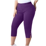 SC Plus Size Solid Color Split Seventh Pants GYZY-66811