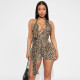 SC Leopard Print Backless Romper GDSF-D26RP008
