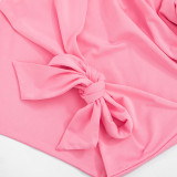 SC Solid Color Halterneck Tie Up Tops GDSF-J26TP103