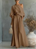 SC Solid Color Half Sleeve Two Piece Pants Set GWDS-260322