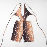 SC Print Backless Halterneck Romper GDSF-J26RP105