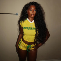 SC Letter Print Sleeveless T Shirt Short Sport Suit DLSF-K6S03559A
