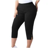 SC Plus Size Solid Color Split Seventh Pants GYZY-66811