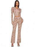 SC Long Sleevel Print Hooded Flare Pants 2 Piece Set GXZY-Xy2507