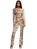 SC Long Sleevel Print Hooded Flare Pants 2 Piece Set GXZY-Xy2507