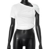 SC Solid Color Irregular T Shirts GSZM-C25TP021