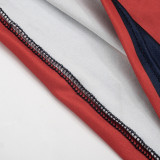 SC Casual Stripe Color Block Two Piece Shorts Set GSZM-C26ST081