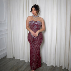 SC Hot Drill Sleeveless Backless Maxi Dress CYA-902254