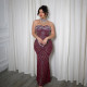 SC Hot Drill Sleeveless Backless Maxi Dress CYA-902254