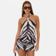 SC Zebra Print Off Shoulder Mini Dress GSZM-J26DS100