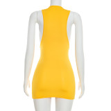 SC Letter Print Sleeveless Vest Dress GDSF-D26DS002