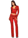 SC Long Sleevel Print Hooded Flare Pants 2 Piece Set GXZY-Xy2507
