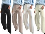 SC Solid Color Irregular Straight Pants QODY-6076