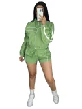 SC Long Sleeve Zipper Coat Two Piece Shorts Set GXZY-xy4055