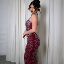 SC Hot Drill Sleeveless Backless Maxi Dress CYA-902254