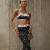 SC Lace-trimmed Tank Top And Polka-dot Skirt Set GYME-K6S02772A