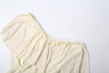 SC Solid Color V Neck Vest Two Piece Skirts Set GYME-K6S03498A
