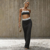 SC Lace-trimmed Tank Top And Polka-dot Skirt Set GYME-K6S02772A