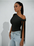 SC Solid-Color Slash Neck Sleeveless Top  GYWO-55055