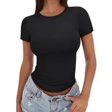 SC Plus Size Short Sleeve Solid Color T Shirt GYWO-55001