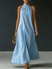 SC Off Shoulder Solid Color Maxi Dress GYWO-55075