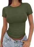 SC Plus Size Short Sleeve Solid Color T Shirt GYWO-55001