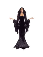 SC Velour Bat Sleeve Slim Fishtail Dress GYEF-XG091-A2