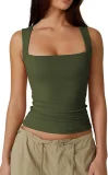 SC Plus Size Square Neck Solid Color Tank Top GYWO-55002
