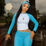 SC Contrast Color Long Sleeve Pants Three Piece Set GYWO-9910