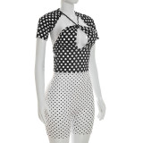SC Sexy Polka Dot Print Short Sleeve Rompers GDSF-D26RP081