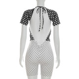 SC Sexy Polka Dot Print Short Sleeve Rompers GDSF-D26RP081