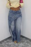 SC Fashion Irregular Patchwork Straight Jeans GYLN-0010