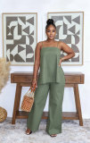 SC Solid Color Sling Top Loose Two Piece Pants Set NY-3892