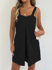 SC Solid Color Sleeveless Sling Romper GYWO-55038