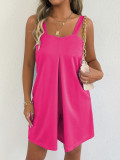 SC Solid Color Sleeveless Sling Romper GYWO-55038
