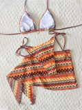 SC Sexy Print Tie Up Bikinis 3 Piece Swimsuit CASF-6811