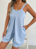 SC Solid Color Sleeveless Sling Romper GYWO-55038