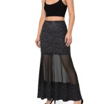 SC Fashion Patchwork Mesh Big Swing Long Skirts GFMA-TE2677