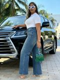 SC Plus Size Rivet-Detail Straight-Leg Jeans GYLN-4689
