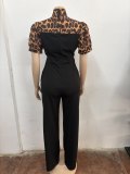 SC Leopard Patchwork Tie Up Jumpsuit OSM-4497