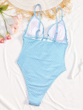 SC Solid Color Tie Up One Piece Swimsuit CSYZ-G609W
