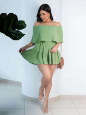 SC Solid Color Off Shoulder Mini Dress BMF-836