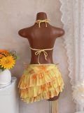 SC Sexy Print Tie Up Bikinis 3 Piece Swimsuit GXIY-K26L2140